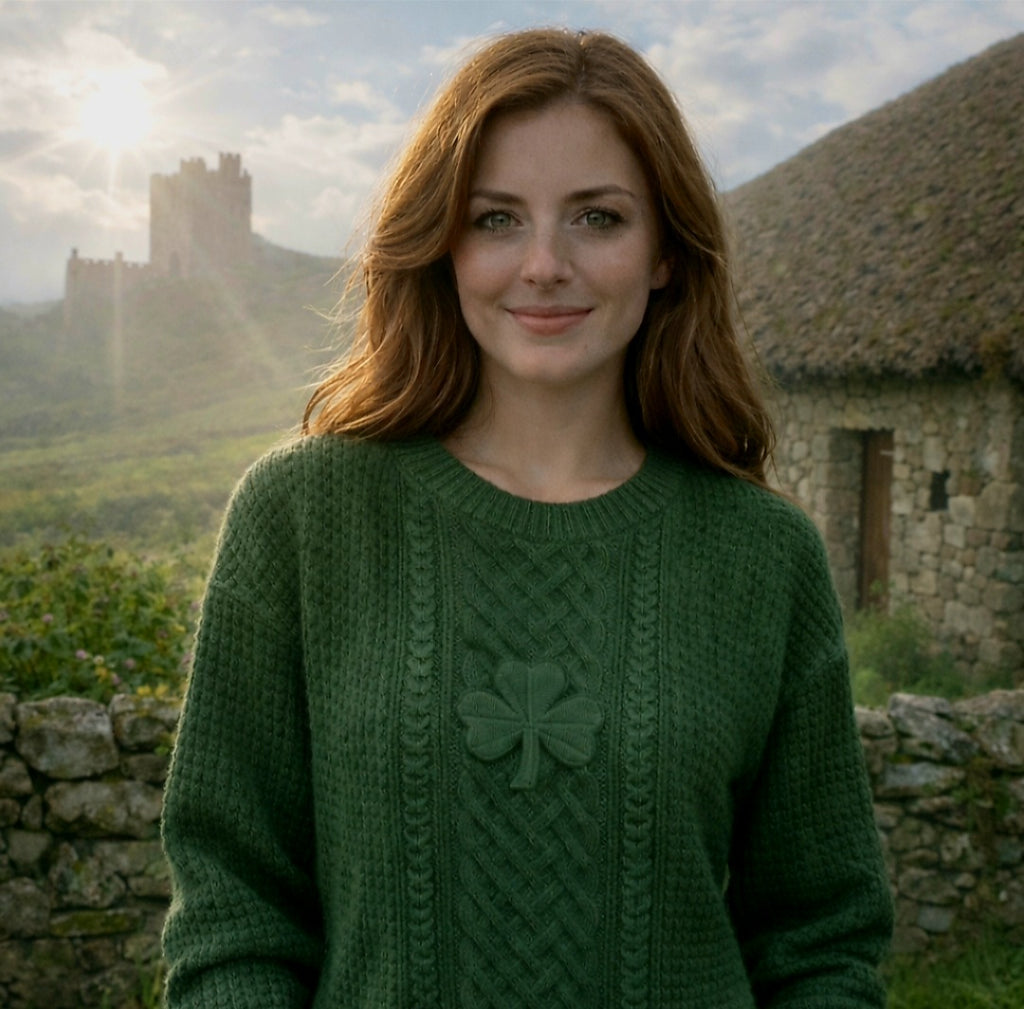 Ladies Green Shamrock Jumper