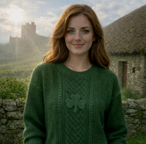 Ladies Green Shamrock Jumper