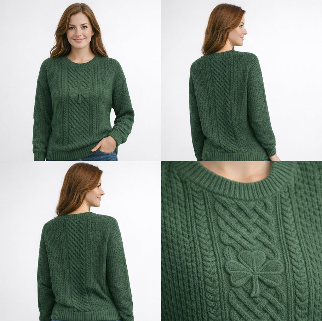 Ladies Green Shamrock Jumper